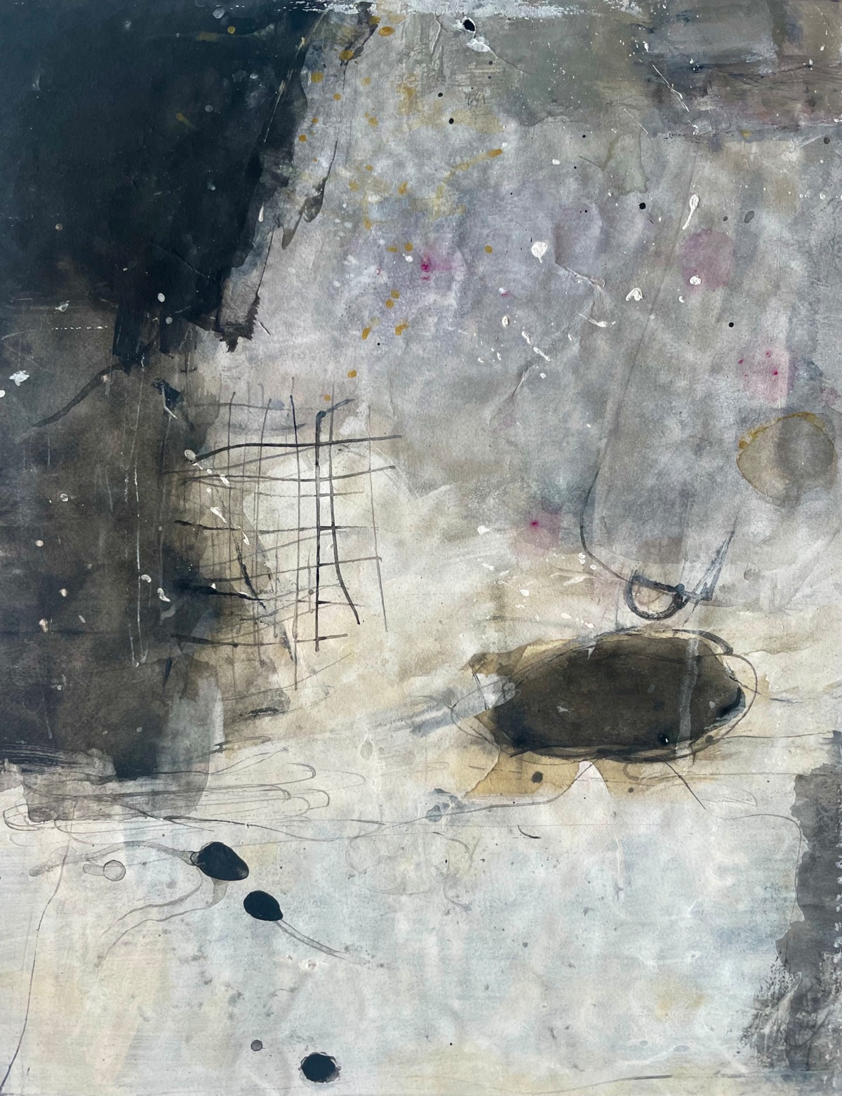 aquarel en acryl op papier, 37x29cm, 2024 (verkocht)