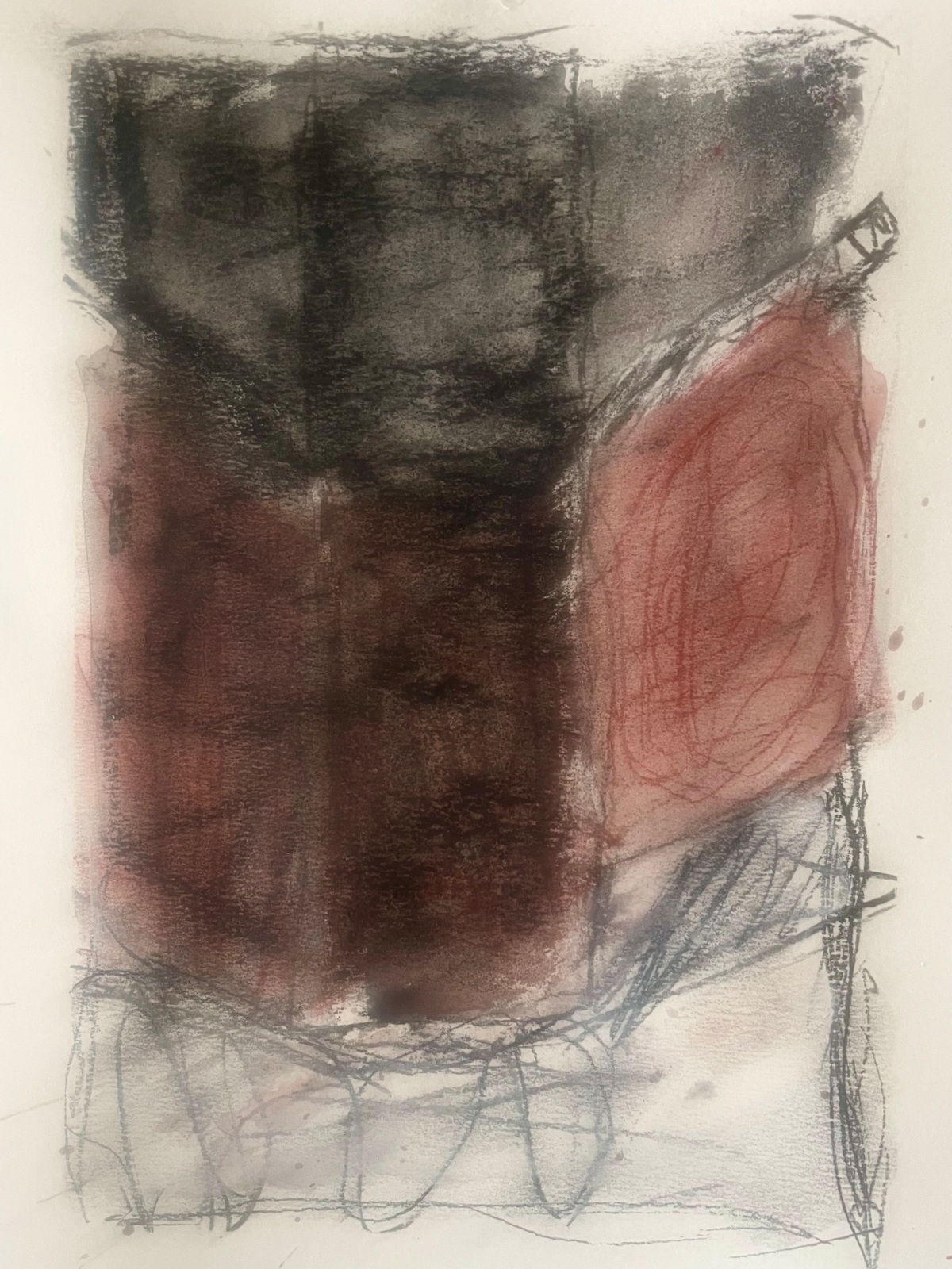 aquarel en krijt op papier, 15x22 cm, 2025