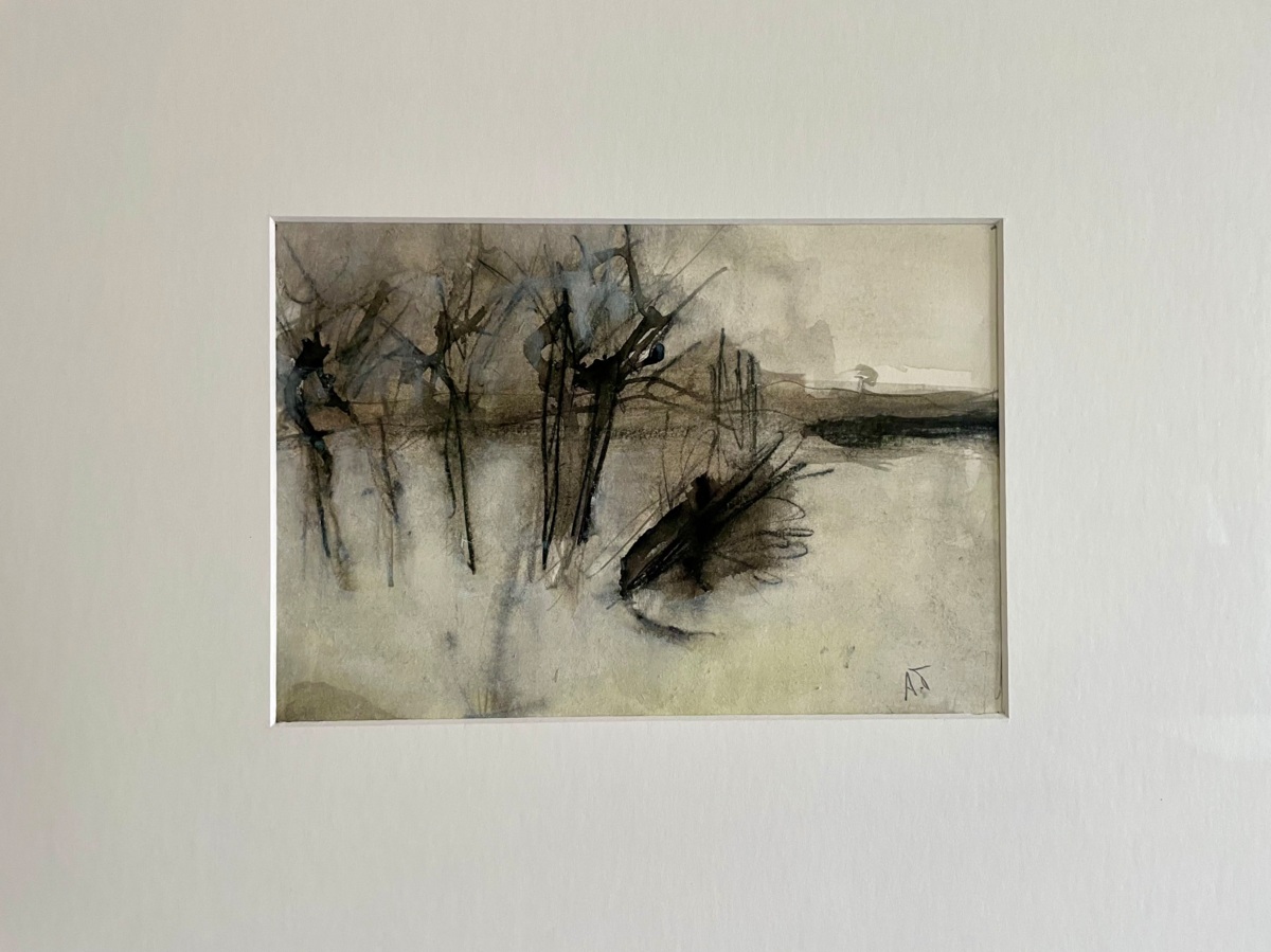 Boerenland, waterverf, inkt op papier, 22x15cm, 2026