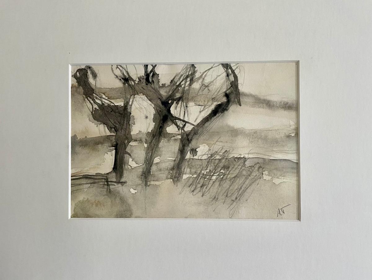 Boerenland, waterverf, inkt op papier, 22x15cm, 2026