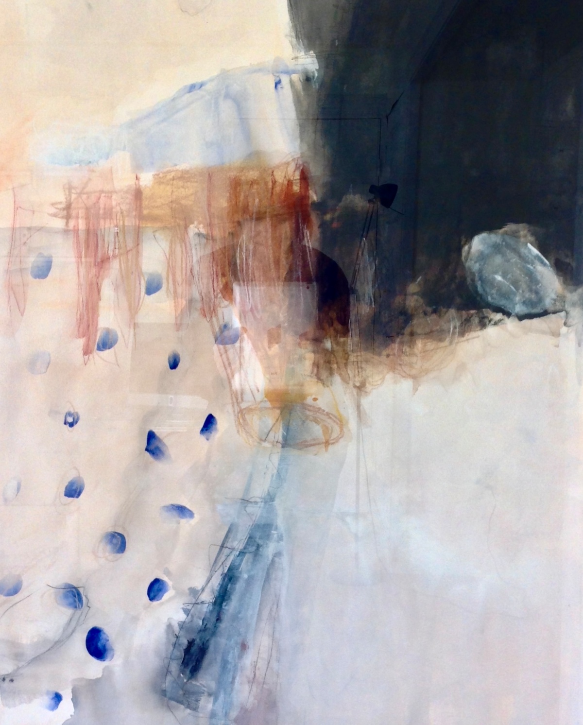 acryl en krijt op papier, 70x100cm, 2019